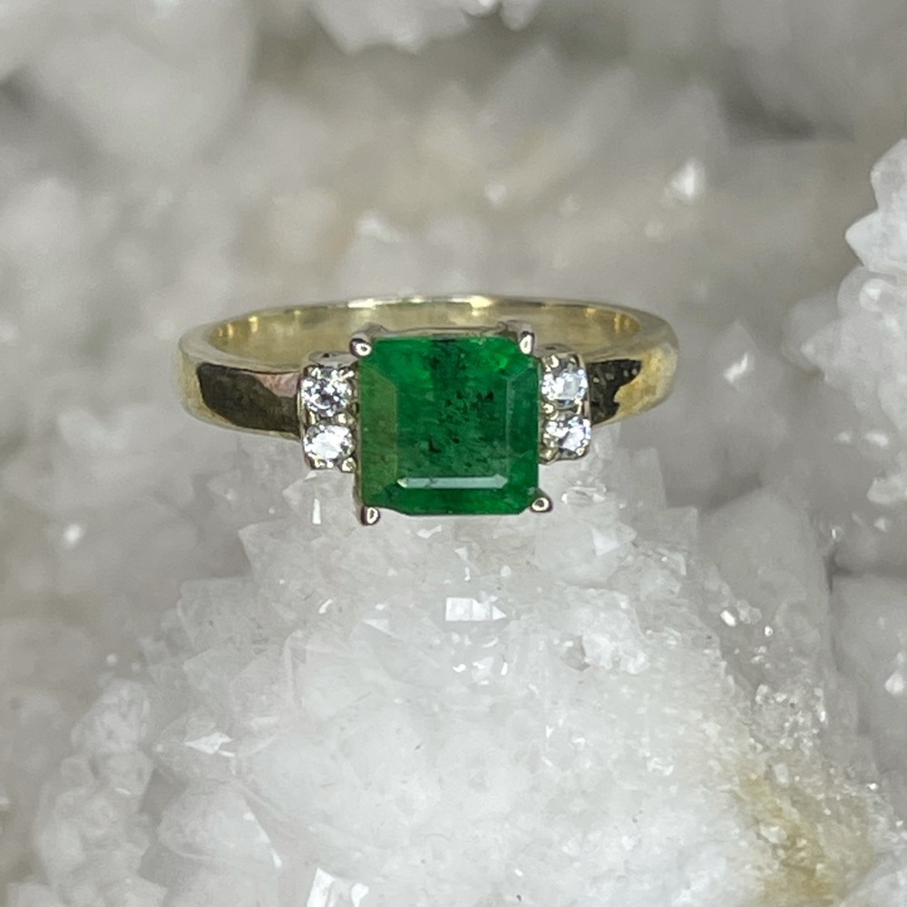 CLEARANCE- Princess cut Emerald Ring